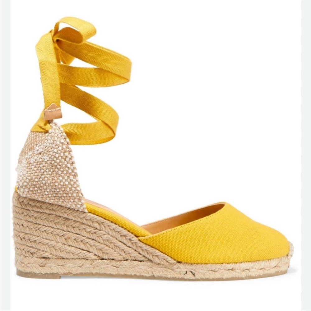 Castañer Carina Amarillo Yellow Espadrille Wedge Sandals